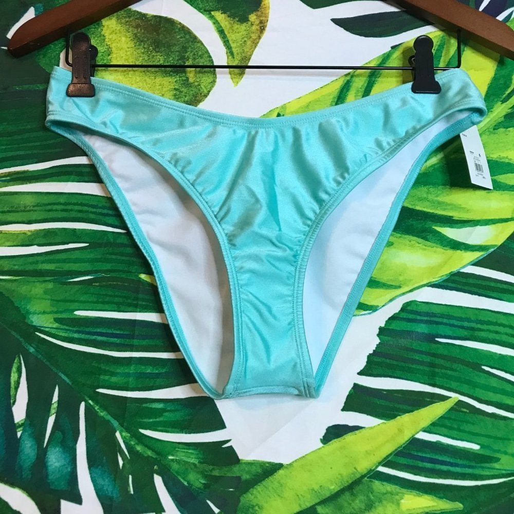 Nwt SO Juniors XL Light Green Blue Aqua "Pacific Blue" Scoop Swim Bottom